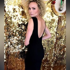 Ripley radar scoop back black midi dress formal  revolve spring party $289